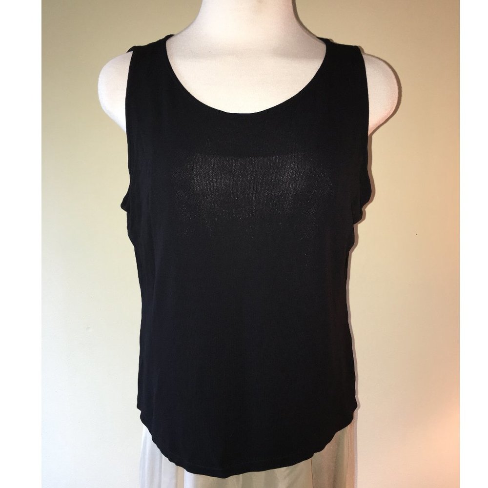 Ann Taylor tank top rayon black Made in US Sz M